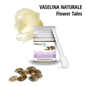 Vaselina naturale vegetale cosmesi protettiva luminoso make-up rossetti blush mascara protezione pelle capelli ciglia olio di ricino senza petrolio Flower tales