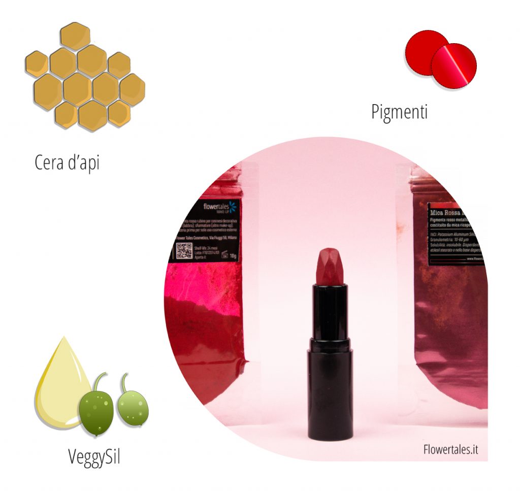 rossetto estivo fai-da-te rosso rubino metalizzato ricetta video tutorial cosmesi naturale